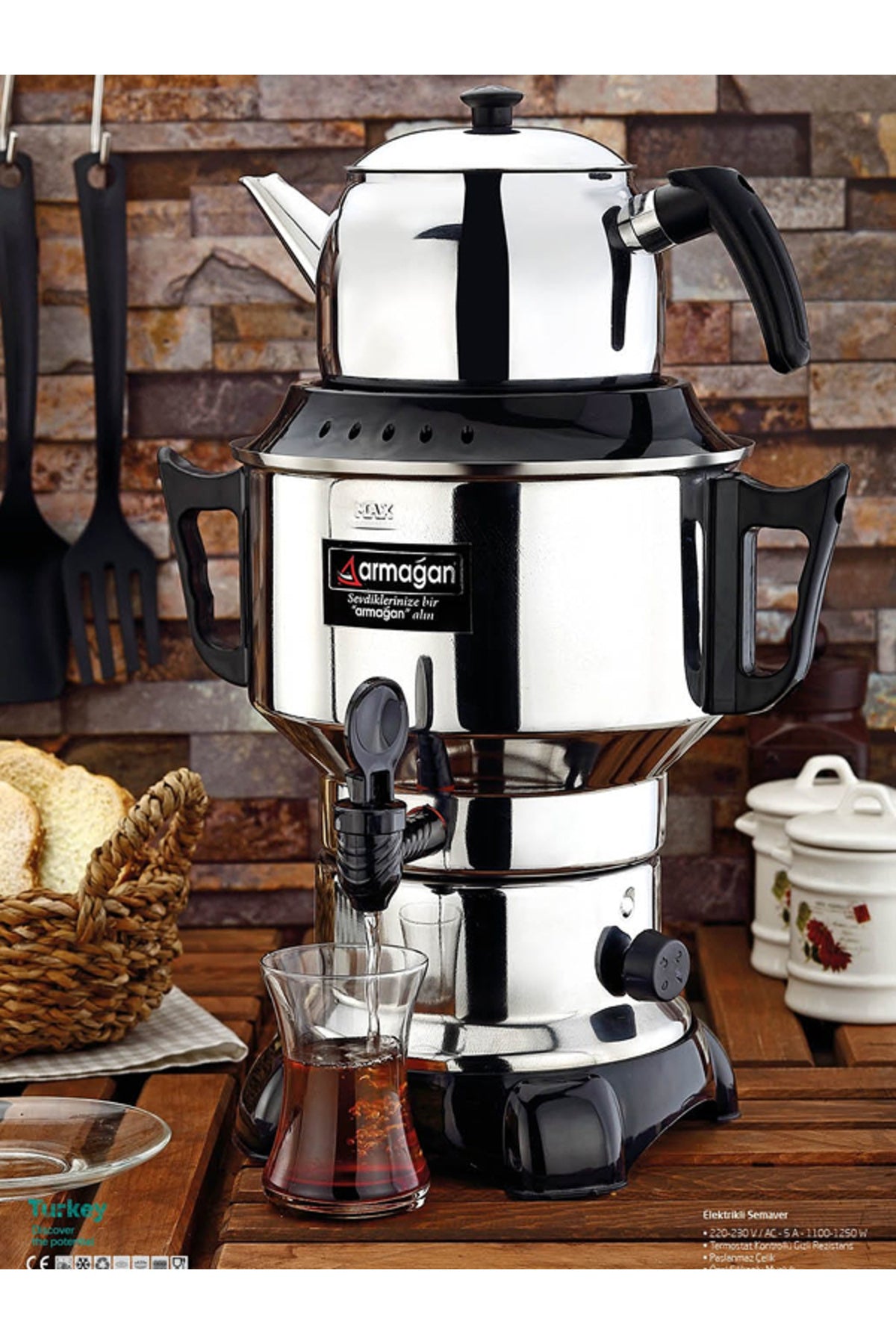 -ask Elektrikli Semaver Çaycı 4,5lt 50 Bardak