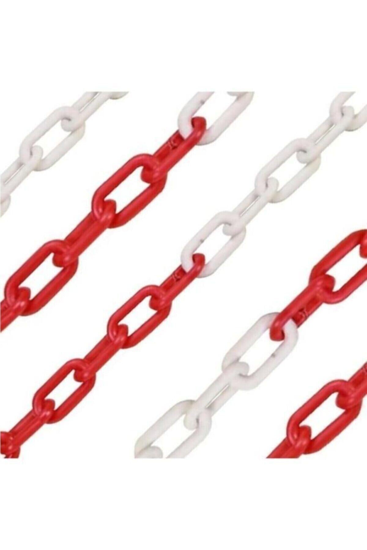25 Mt Plastik Zincir 8 Mm Kırmızı Beyaz Yağmur Oluk Zinciri Pilastik Zincir