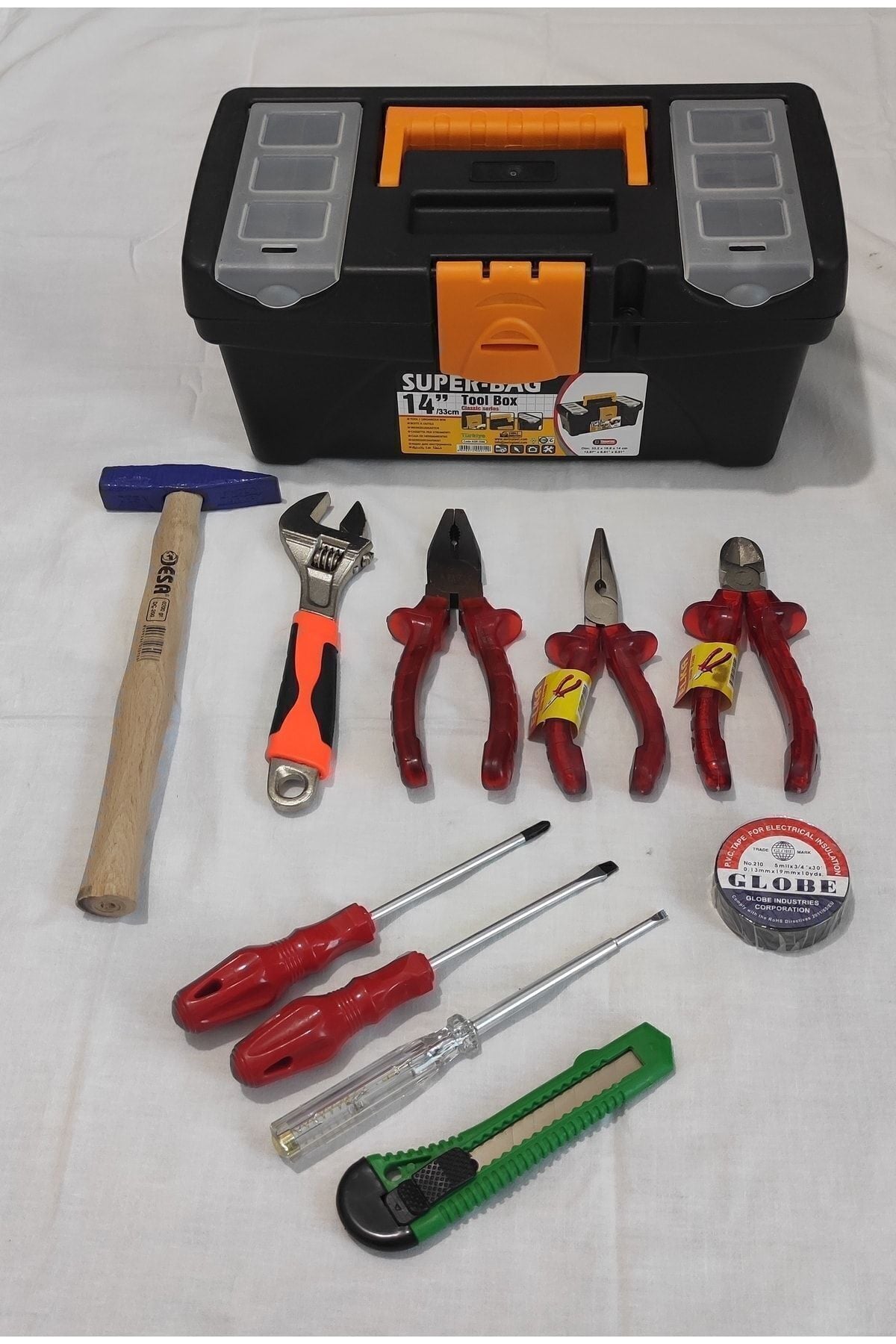 11 Parça Tamir Seti Pense Kargaburun Yankeski Çekiç Tornavida Kontrol Kalemi Kurbağacık Full Set