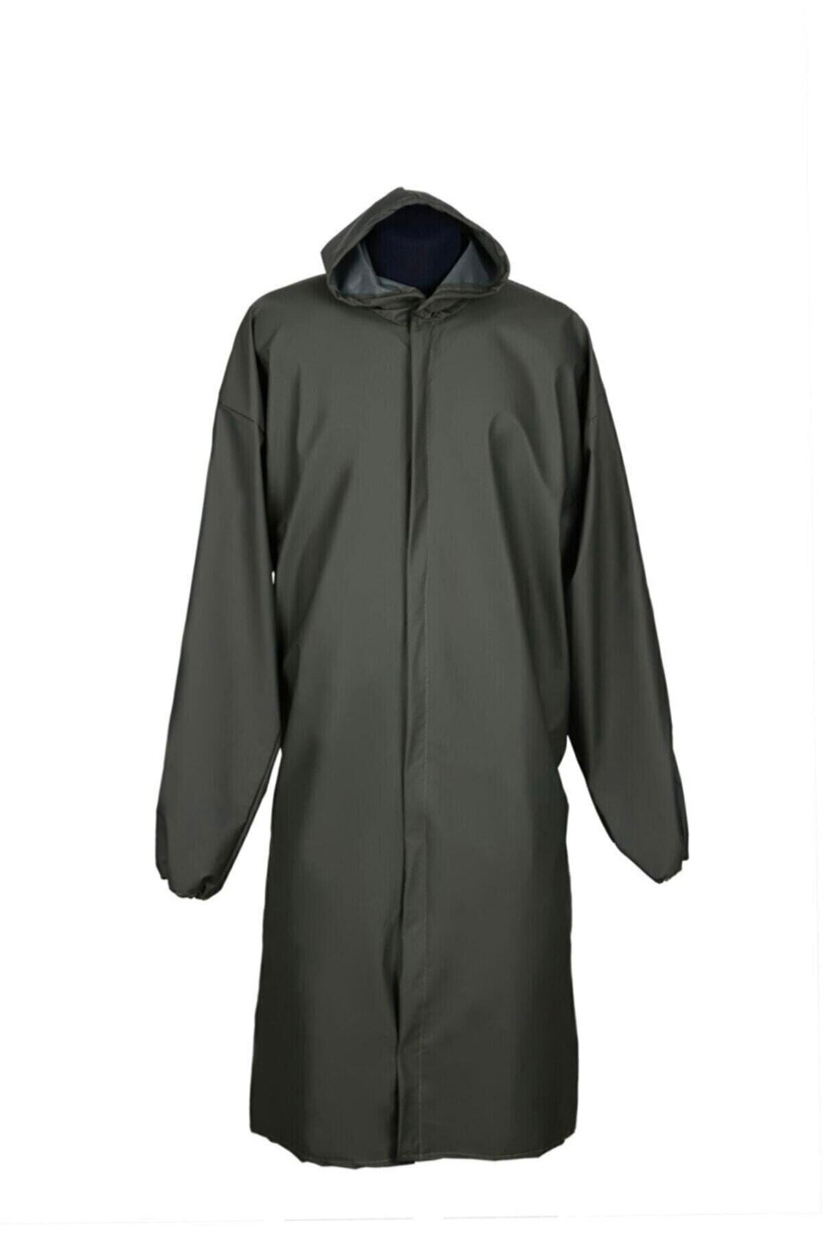 Balıkçı Pardesü Su Geçirmez Poliüretan Yağmurluk Haki - Avcı - Balıkçı - Çiftçi - Su Geçirmez