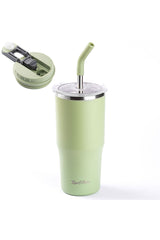 024-01-YEŞİL 2 FONKSİYONLU ÇİFT KATMANLI PİPETLİ TERMOS BARDAK 700ML